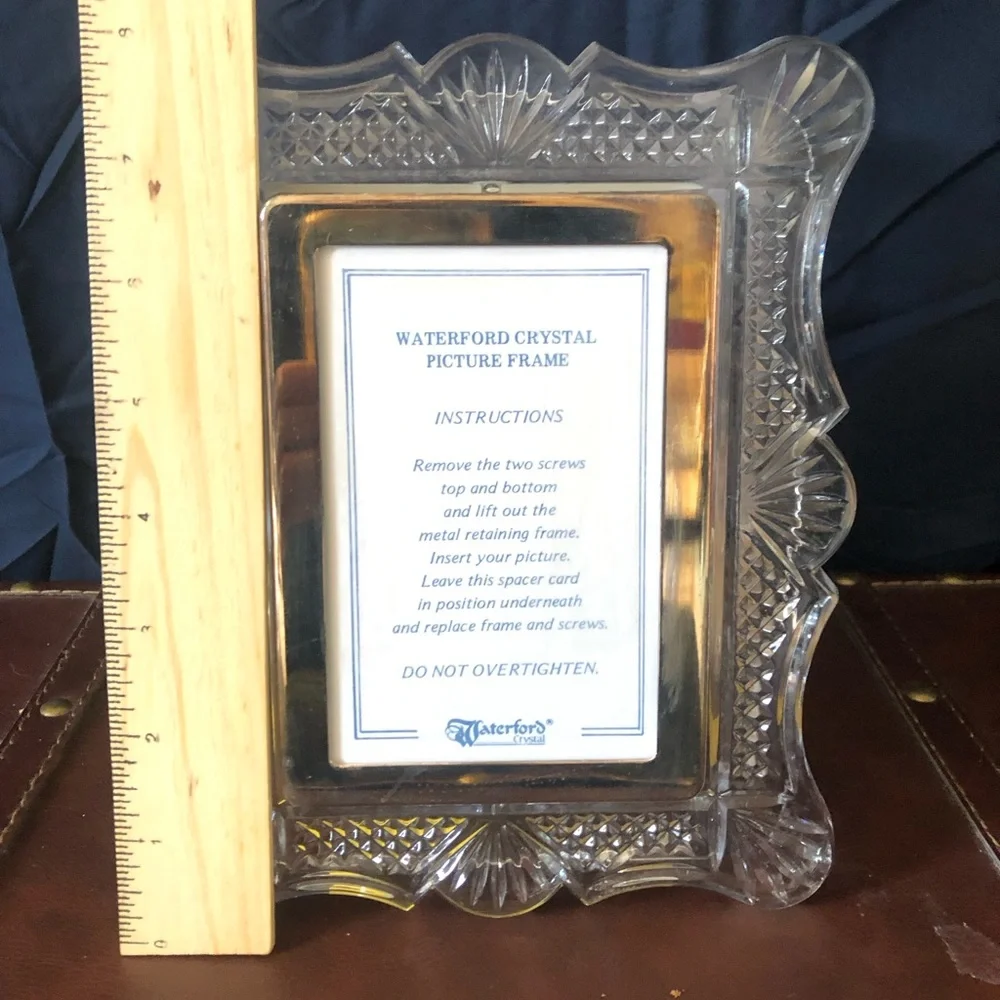 Waterford Victorian ornate lead crystal picture frame new old stock in box